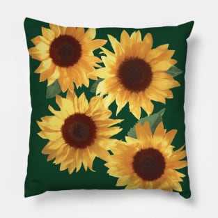 Happy Yellow Sunflowers Pillow