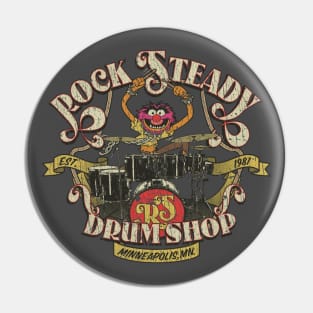 Rock Steady Drum Shop 1981 Pin