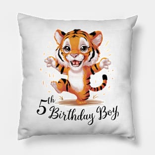 Cute Tiger 5th Birthday Present Wild Animals Pillow