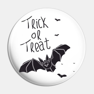 monochrome cute bat silhouette for halloween Pin