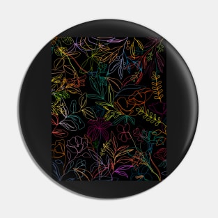 Colorful Neon Floral Patterns Pin