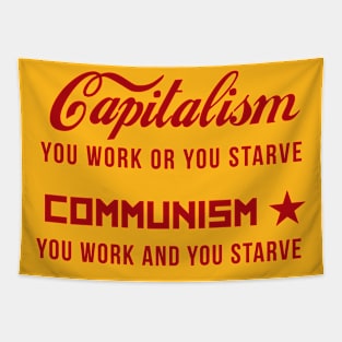 Capitalism Communism Red Tapestry