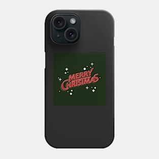 Merry Christmas Typo with background Phone Case