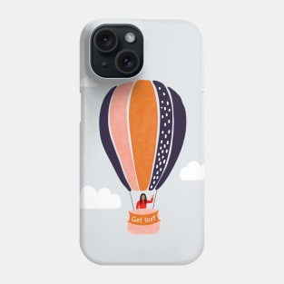 GET LOST funny hot air balloon for travel lovers and adventurers Phone Case