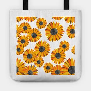 Watercolor Sunflowers Pattern - Orange Tote