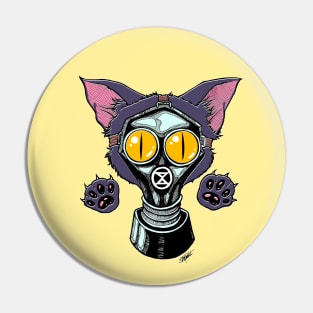 Gas Mask Kitty Pin