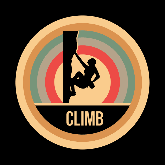 Retro Vintage Climbing Gift For Climbers by OceanRadar