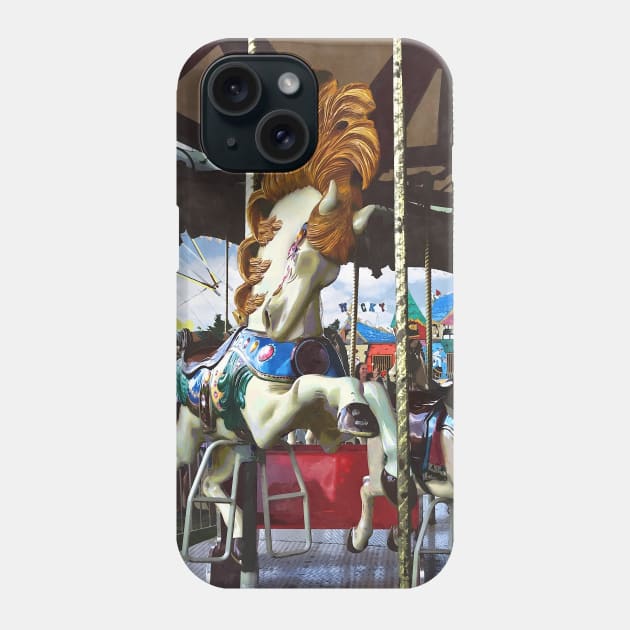 Carousel Horse With Flowing Mane Phone Case by SusanSavad