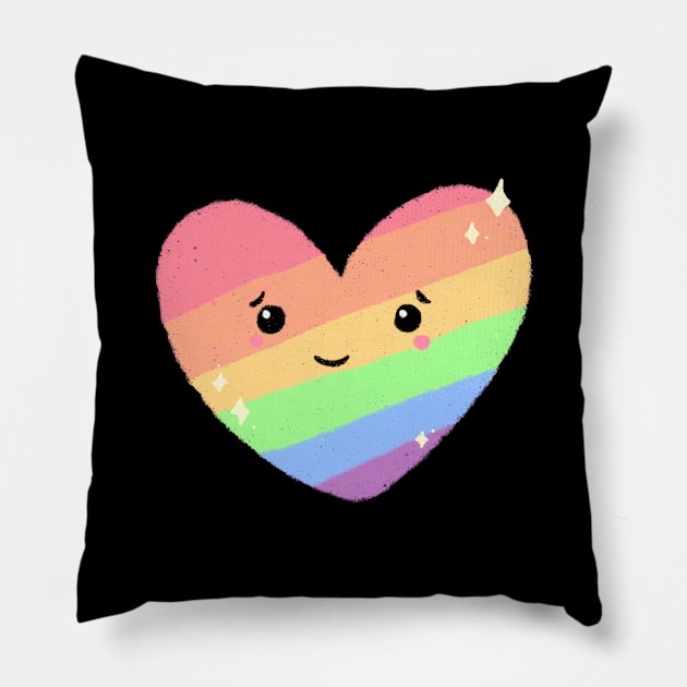 Rainbow Pride Heart Pillow by lulubee