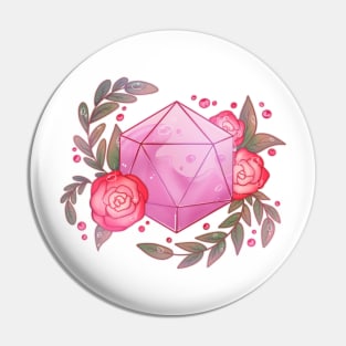 Pink transparent dice Pin