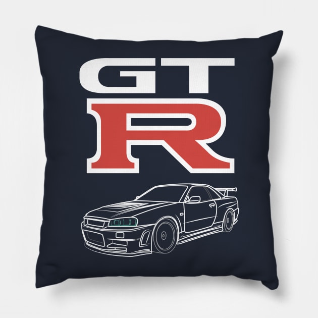 Skyline GTR Pillow by CrimsonsDesign