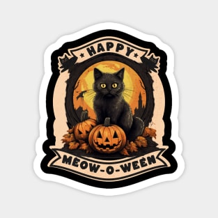 Retro Black Cat Halloween Pumpkin Costume For Women Men Kids Magnet