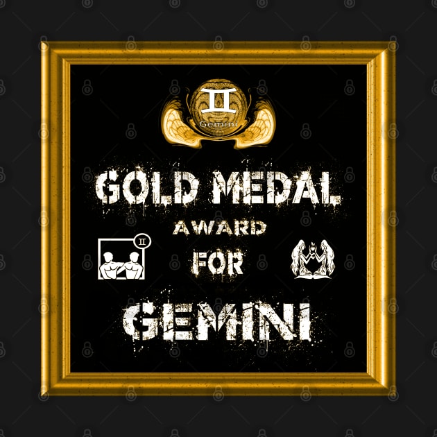 Gemini Birthday Gift Gold Medal Award Winner by PlanetMonkey