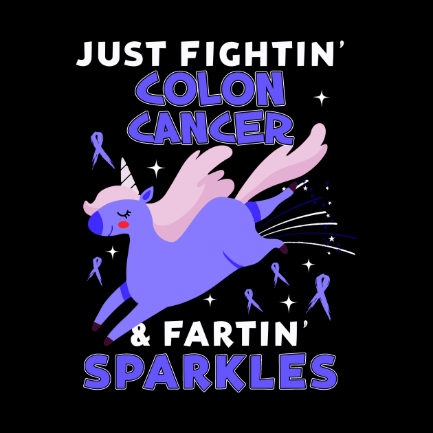 colon cancer funny unicorn farting sparkles by TeesCircle