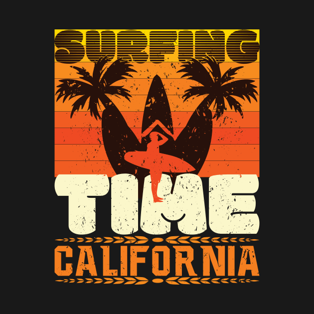 Surfing Time California by rhsdesignart