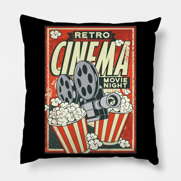 Vintage Reel & Popcorn Pillow by Life2LiveDesign