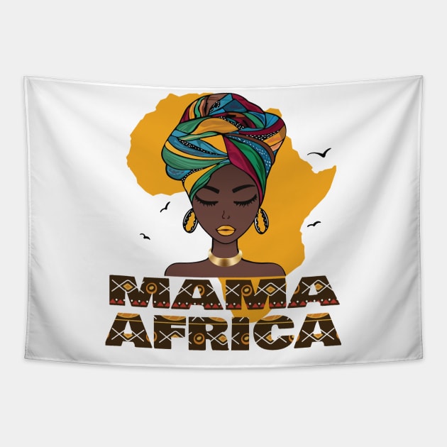 Mama Africa Map & Face Funny Top Tapestry by Meryarts
