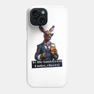 Kangaroo with a glass of beer Phone Case