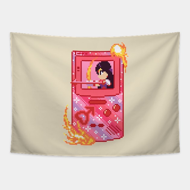 Anime Handheld Pixel Art Tapestry by AlleenasPixels