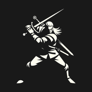 Monster Slayer Silhouette - Dark Fantasy T-Shirt