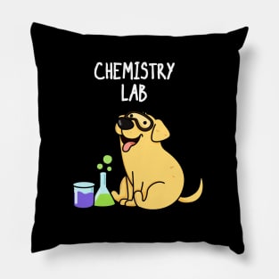 Chemistry Lab Funny Labrador Dog Pun Pillow