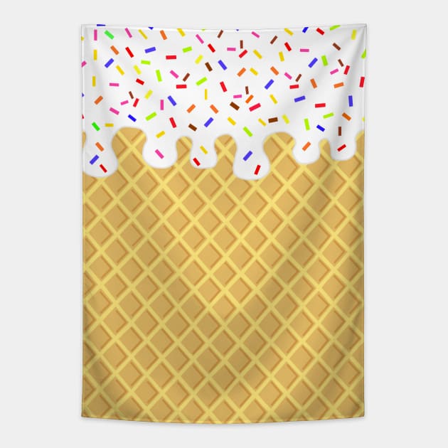 Vanilla Waffle Cone Ice Cream Lover Tapestry by SartorisArt1