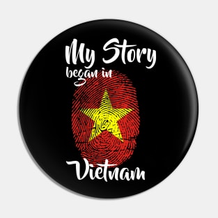 Vietnam Flag Fingerprint My Story DNA Vietnamese Pin