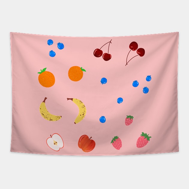 Mixed Fruit Salad Tapestry by Splash-of-Ink