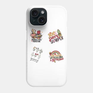 Colorful 100th Day Stickers Pack Phone Case