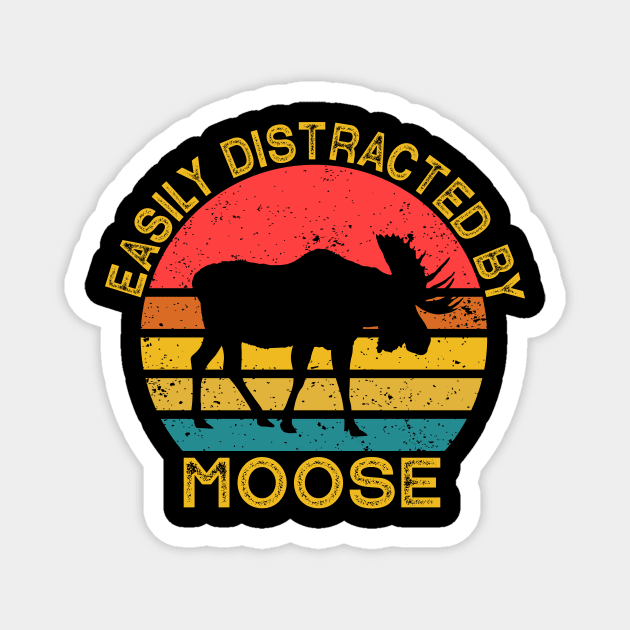 Easily Distracted By Moose Magnet by Wakzs3Arts