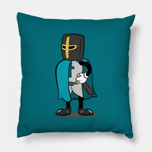 Teutonic Knight Cartoon (Player 5 colors, teal) Pillow