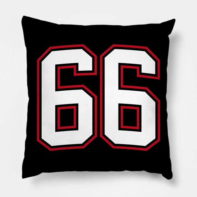 Number Sixty Six 66 Pillow by cowyark rubbark