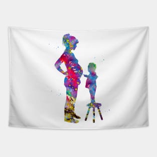 Pregnant mom with son Tapestry