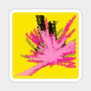 Abstract yellow splatter paint Magnet