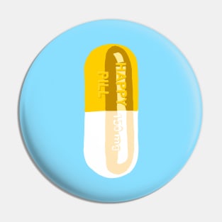 Happy Pill Blue Pin