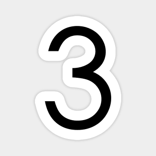 Simple Black Number #3 Three Magnet