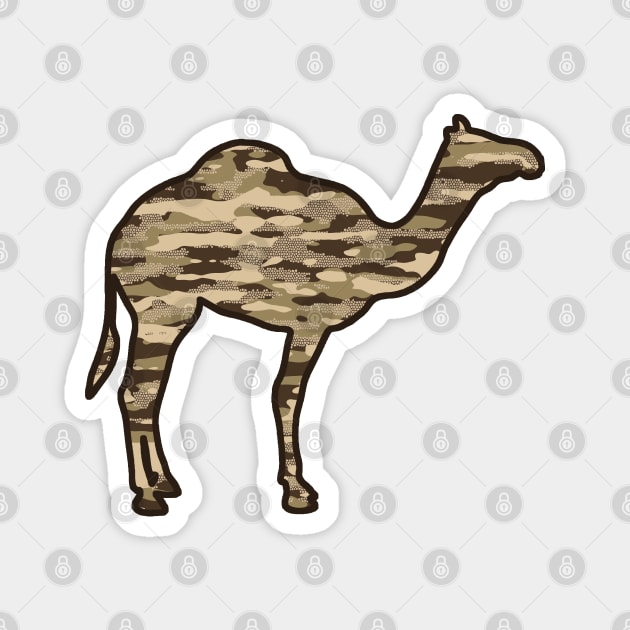 Desert camouflage Mosaik Style dromedary Magnet by Destroyed-Pixel