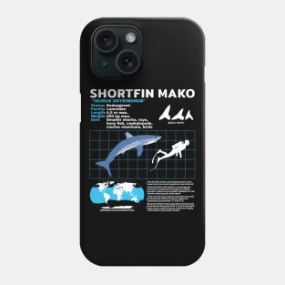 Shortfin Mako Shark Fact Sheet Phone Case