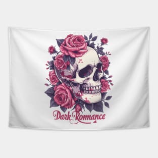 Dark Romance: Love Blooms with Skull and Roses Tapestry