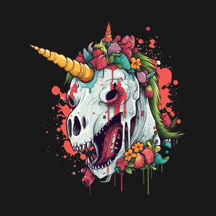 Zombie Unicorn Skull T-Shirt