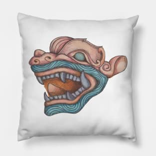 Dragon Dog (Pink and Blue) Pillow