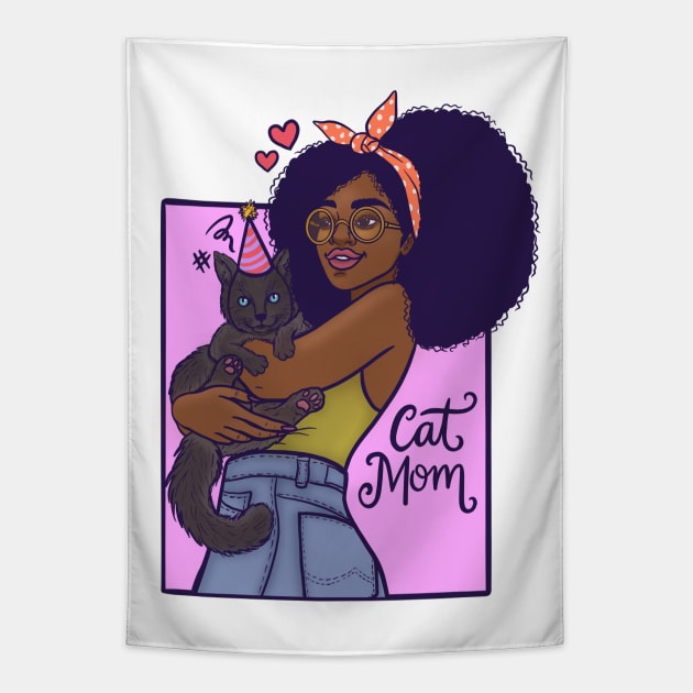 Cat mom Tapestry by @isedrawing