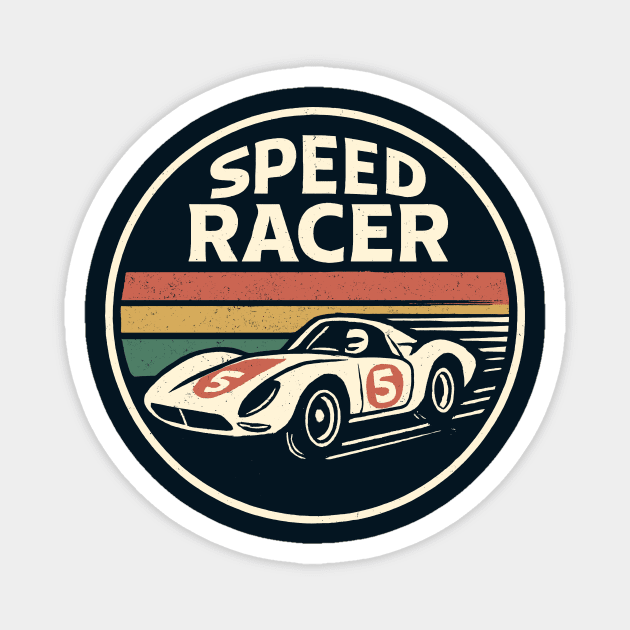 Speed Racer Retro Badge Magnet by CreativeSage