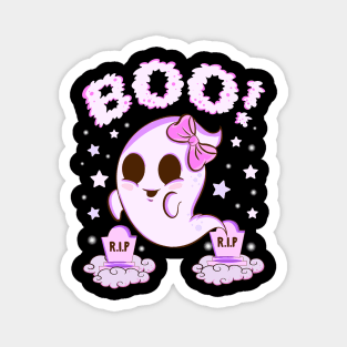 Boo! Girl Cute Ghost Funny Humor Halloween Magnet