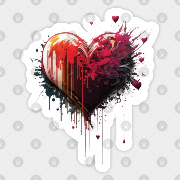 Heart Splatter Sticker