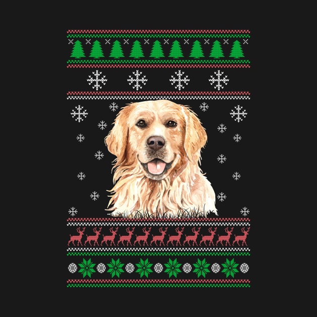 Golden Retriever Ugly Christmas Sweater Funny Dog Lover Owner Gifts by nzbworld