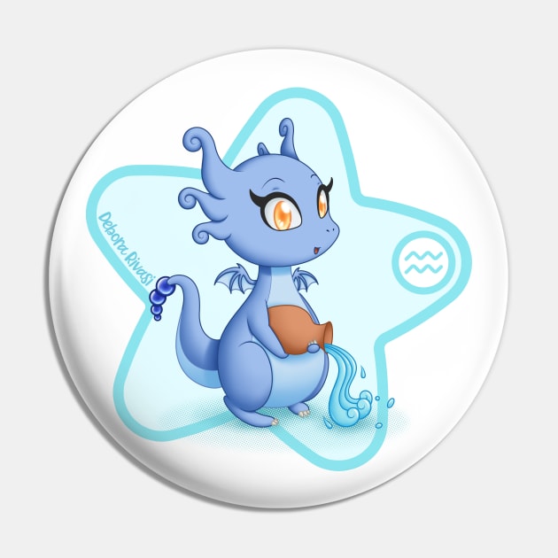 Zodiac Dragons - Aquarius Pin by SilveryDreams