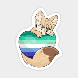 Gay-Flag with a Fennec Fox Magnet