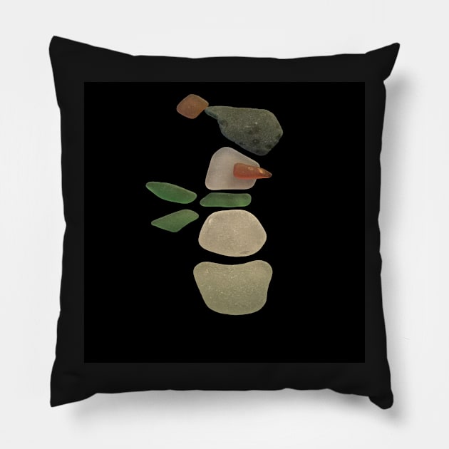 Sea Glass Snowman Pillow by aldersmith