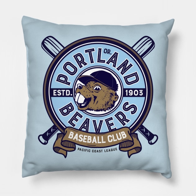 Portland Beavers Pillow by MindsparkCreative